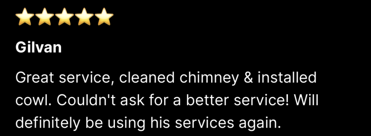 Swindon Chimney Sweep Review 5 Star